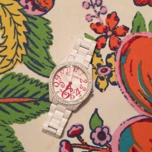 Betsey Johnson White Link Watch